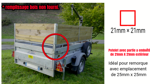 Potelet 21mmx21mm